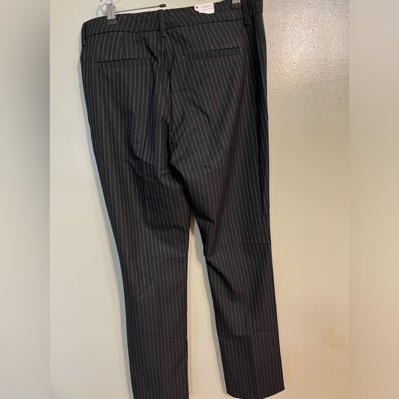 Gloria Vanderbilt Womens Black Micro flax Twill Haven Striped Trousers 10 New - Picture 2 of 14